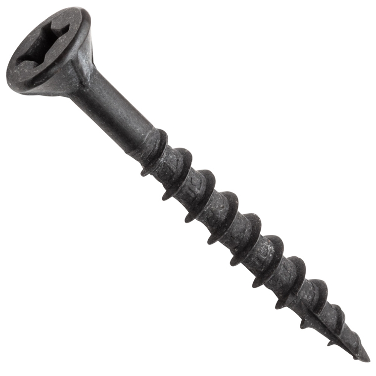 Centerline #8 x 1-1/4'' Flat Head Square X Self-Countersinking Fluted-Tip Wood Screws, Black, 100-Pack - main pic