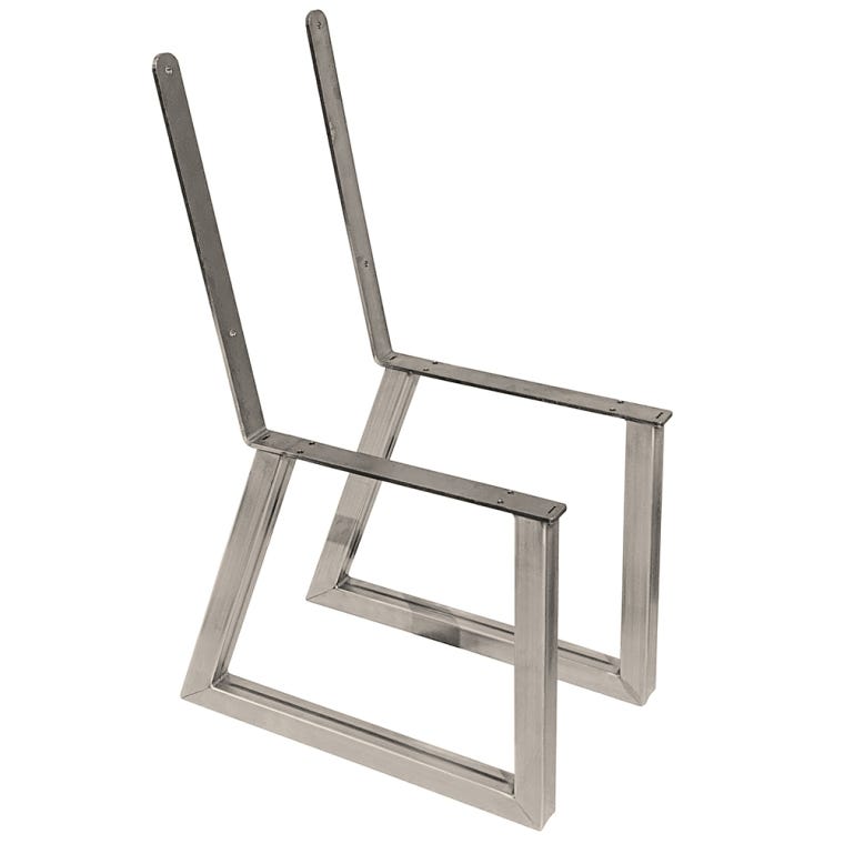Welded Steel Bench/Chair Leg Set with Backrest, Unfinished - full pic 