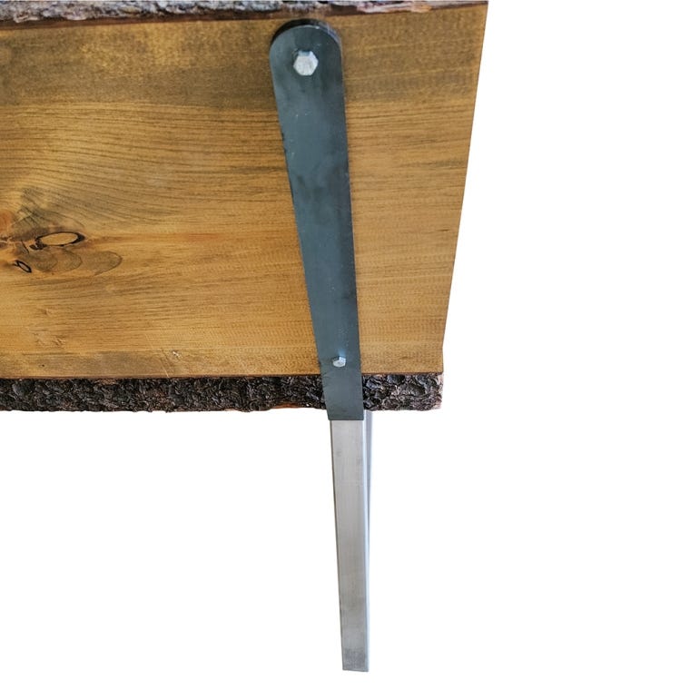 Welded Steel Bench/Chair Leg Set with Backrest, Unfinished - full pic 