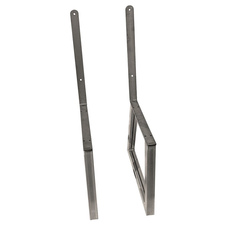 Welded Steel Bench/Chair Leg Set with Backrest, Unfinished - full pic 