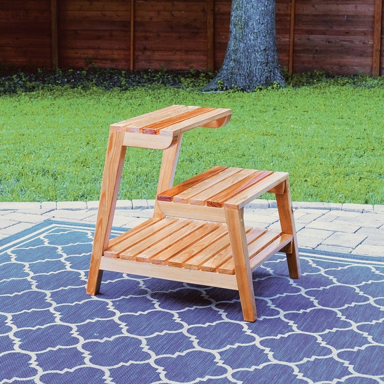 Rockler Modern Patio Plant Stand Plan with 1/4'' MDF Templates  - full pic 