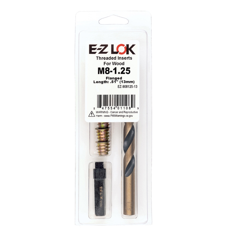 E-Z Hex Threaded Insert Kit for Soft Wood, Flange Top - full pic 