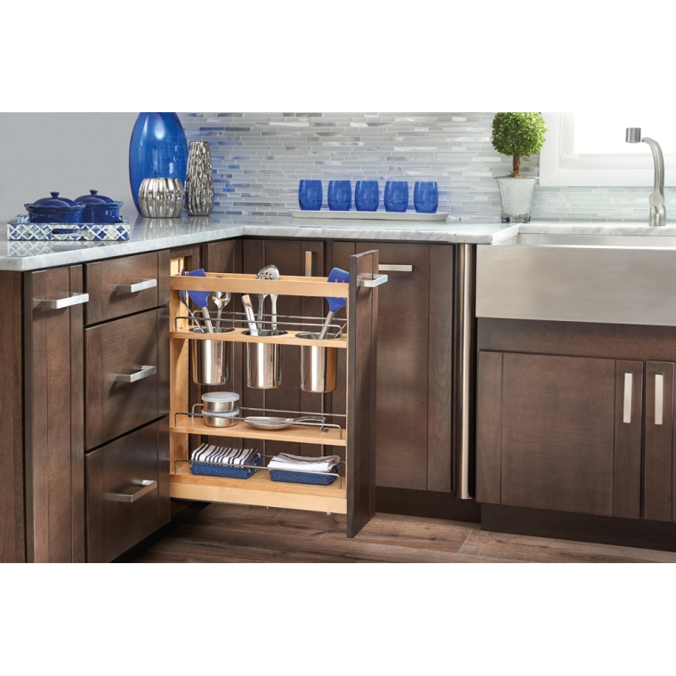 Rev-A-Shelf- Base Cabinet Pullout Utensil Base Organizer Blumotion Soft-Close - full pic 