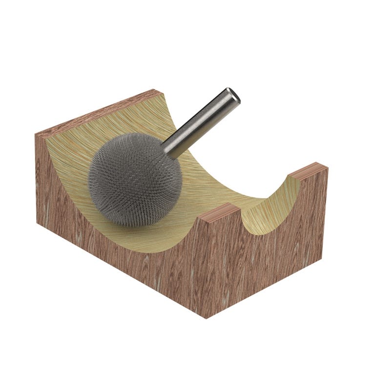 Kutzall Original - Sphere Burr, 1/8'' Shaft, Head Diameter 1/4'' X Head Length 1/4'', Coarse - full pic 
