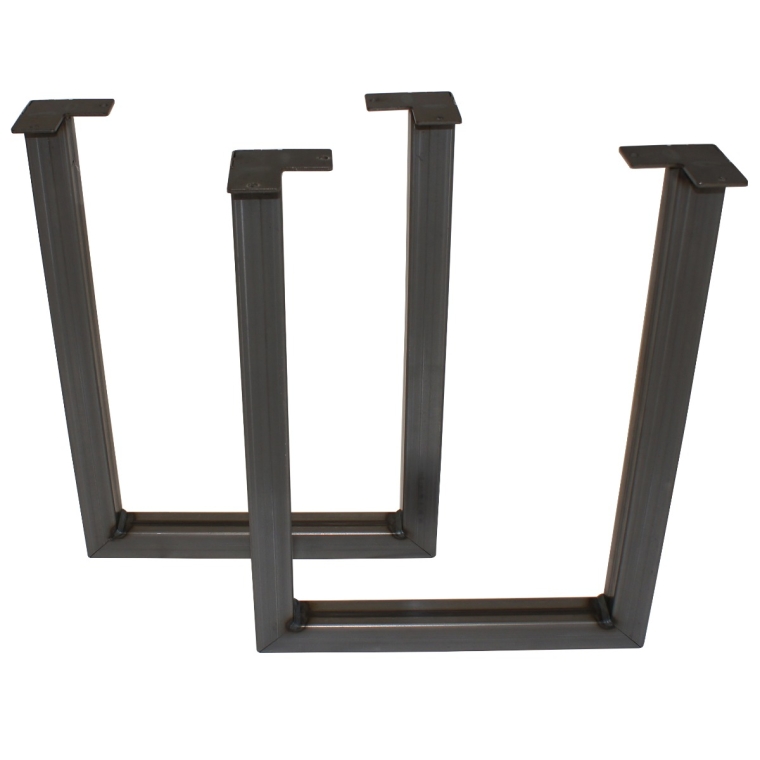 U-Shaped  Welded Steel Table Leg Set, Black - full pic 