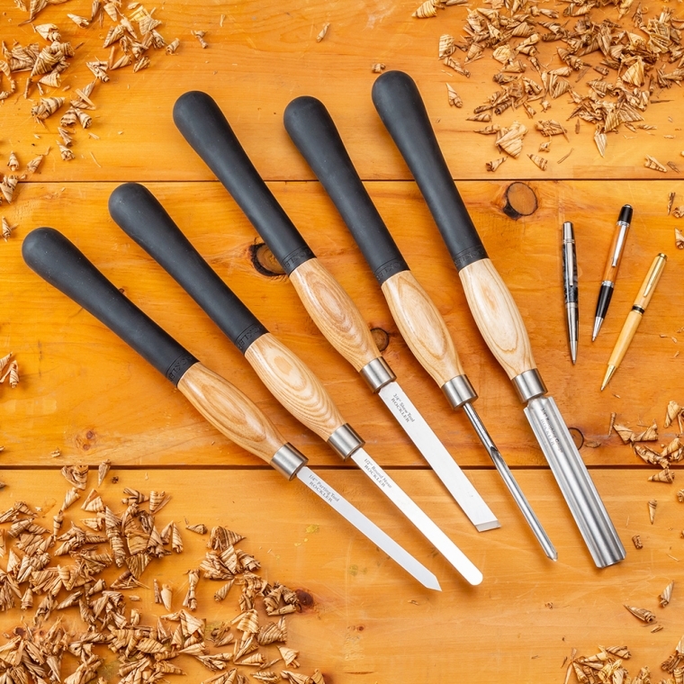 Rockler Traditional High-Speed Steel Ergonomic Turning Tool Set, Full-Size - full pic 