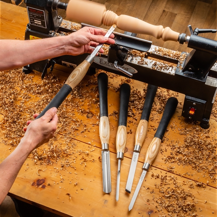 Rockler Traditional High-Speed Steel Ergonomic Turning Tool Set, Full-Size - full pic 