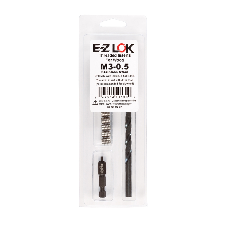 E-Z Knife Threaded Insert Kit for Hard Wood, Stainless - full pic 