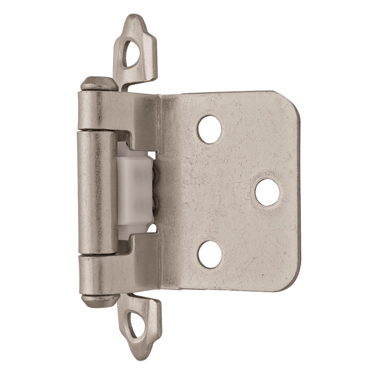 Variable Overlay Self-Closing Face-Mount Cabinet Hinges (3429), Satin Nickel - full pic 