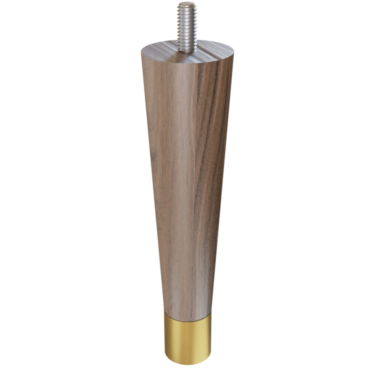 6'' Unfinished Turned Walnut Legs with 1''H Metal Feet - full pic 