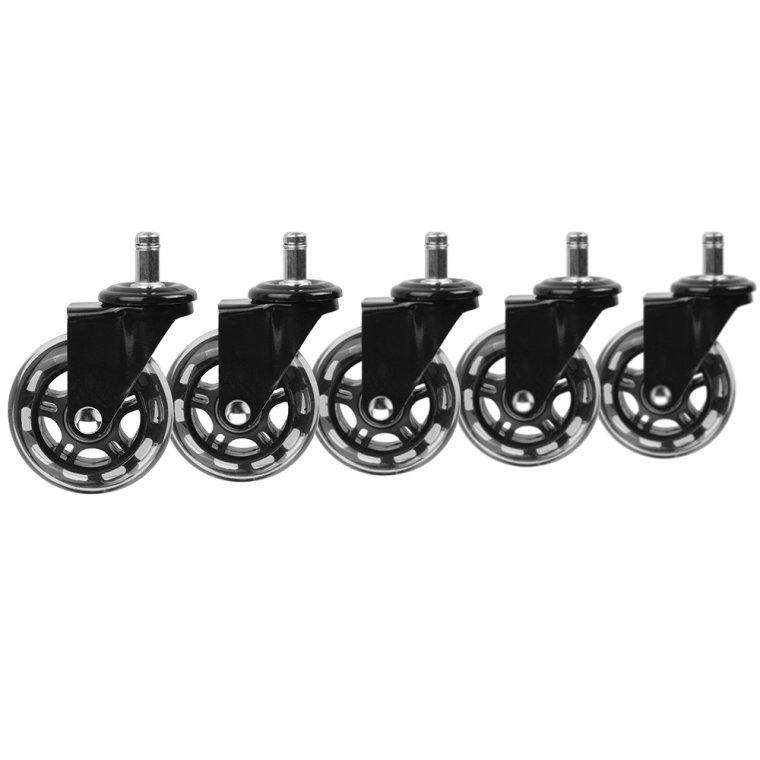 Slipstick 3'' Rollerblade-Style Office Chair Casters, 7/16'' Stem, 5-Pack - full pic 