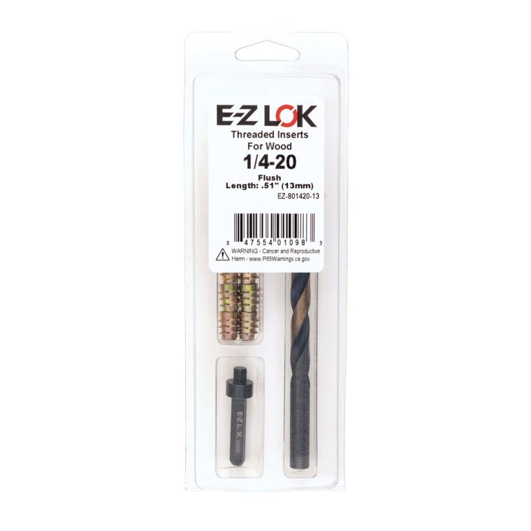 E-Z Hex Threaded Insert Kit for Soft Wood, Flush Top - full pic 