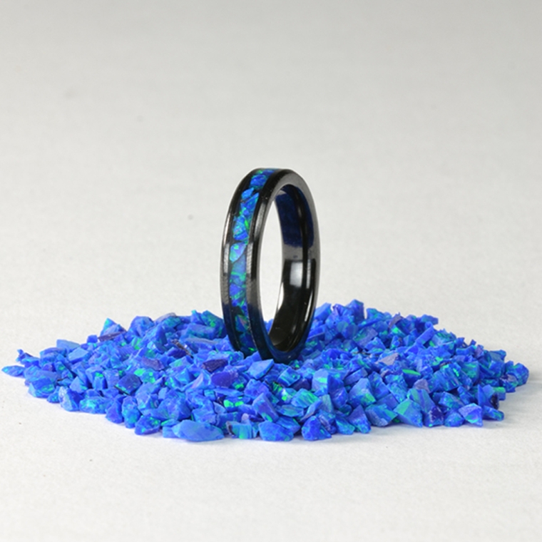 Black Ceramic Ring Core Blanks, 4mm Wide - full pic 