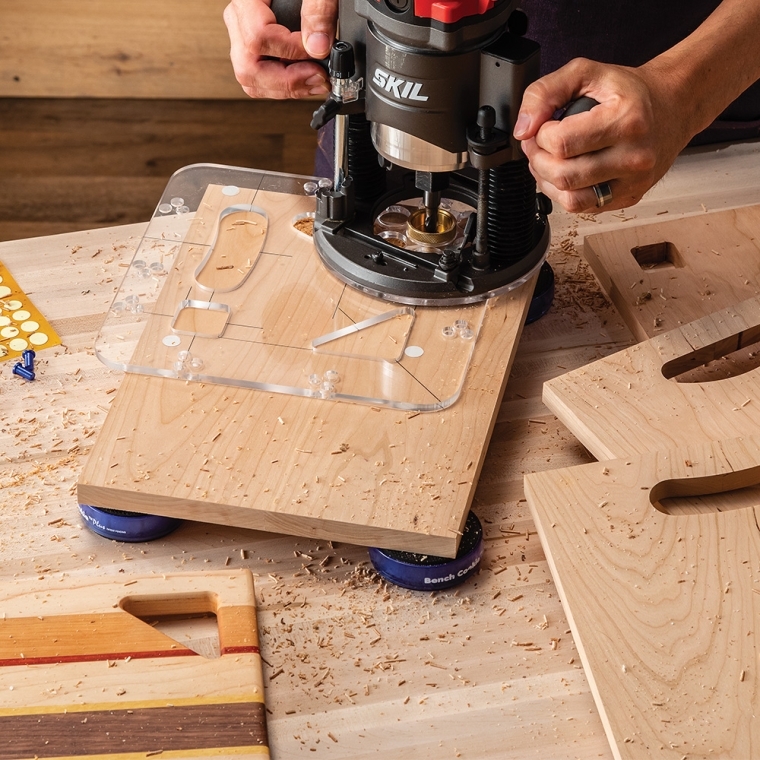 Rockler 4-in-1 Cutting Board Handle Routing Template - full pic 
