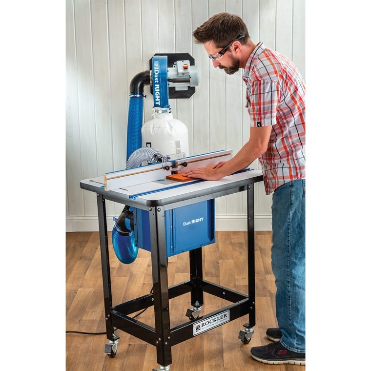Dust Right Router Table Dust Bucket Kit with Dual Port and Fence Hose - full pic 