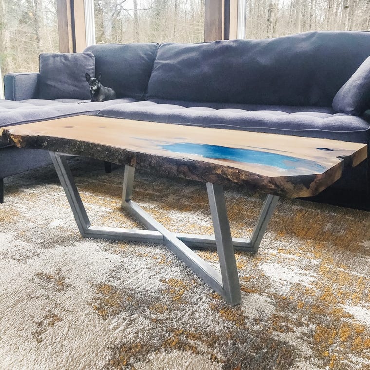 15-1/2''H Rhombus Welded Steel Coffee Table Base, Unfinished - full pic 