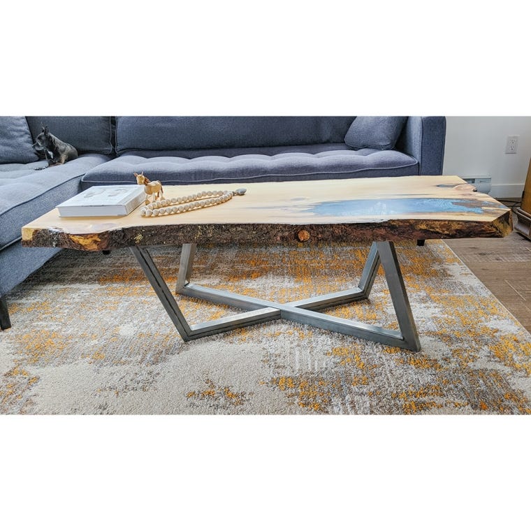 15-1/2''H Rhombus Welded Steel Coffee Table Base, Unfinished - full pic 