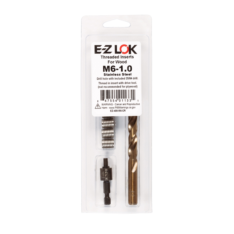 E-Z Knife Threaded Insert Kit for Hard Wood, Stainless - full pic 