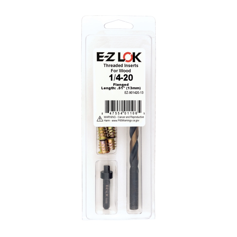 E-Z Hex Threaded Insert Kit for Soft Wood, Flange Top - full pic 