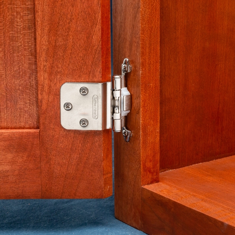 Variable Overlay Self-Closing Face-Mount Reverse Bevel Cabinet Hinges - full pic 