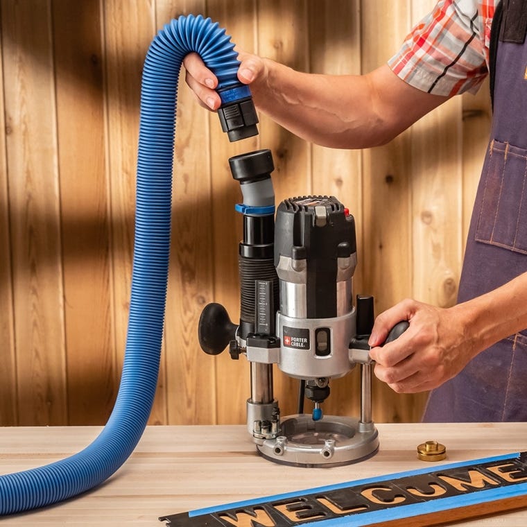 Dust Right FlexiPort Power Tool Hose Kit with Click-Connect, 3' to 12' Expandable Hose - full pic 