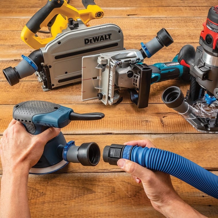 Dust Right FlexiPort Power Tool Hose Kit with Click-Connect, 3' to 12' Expandable Hose - full pic 