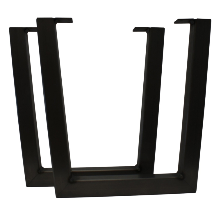 V-Shaped Welded Steel Table Legs (Pair) Black - full pic 