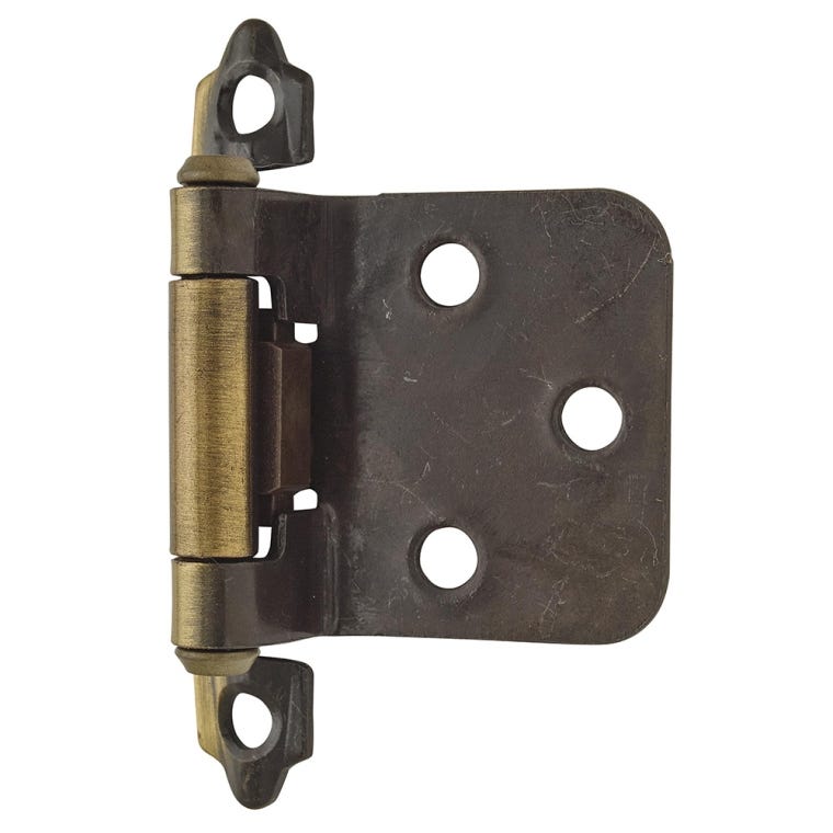 Variable Overlay Self-Closing Face-Mount Cabinet Hinges (3429), Antique Brass - full pic 