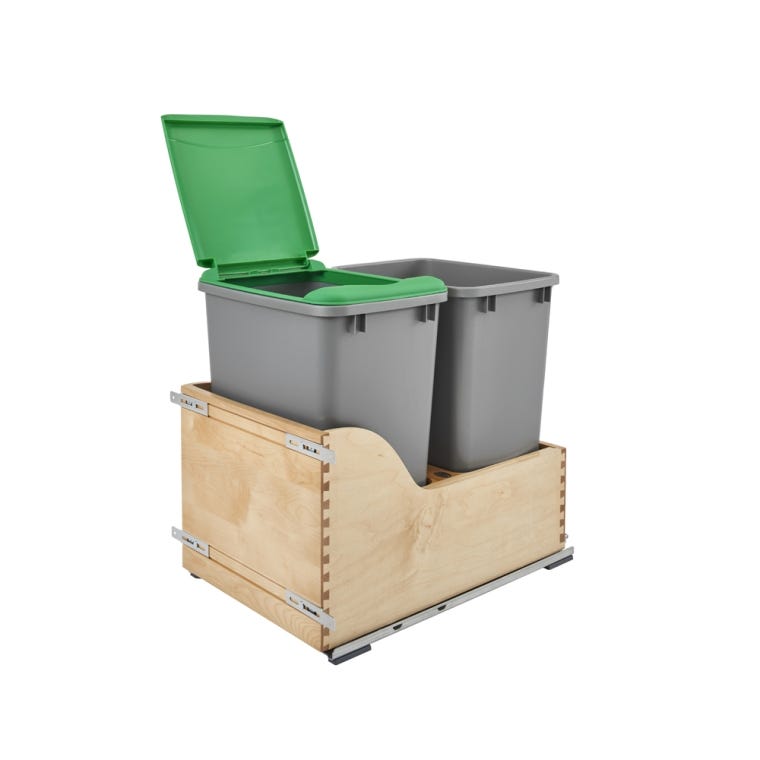 Double Soft-Close w/ Blum Movento Slides Waste Containers - 35 qt.  - full pic 