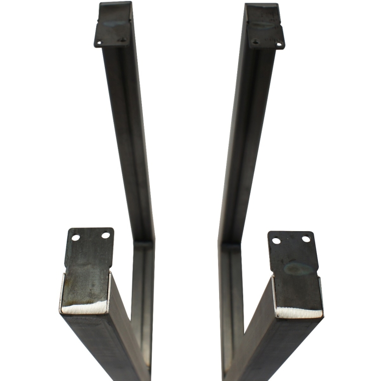 V-Shaped Welded Steel Table Legs (Pair) Black - full pic 