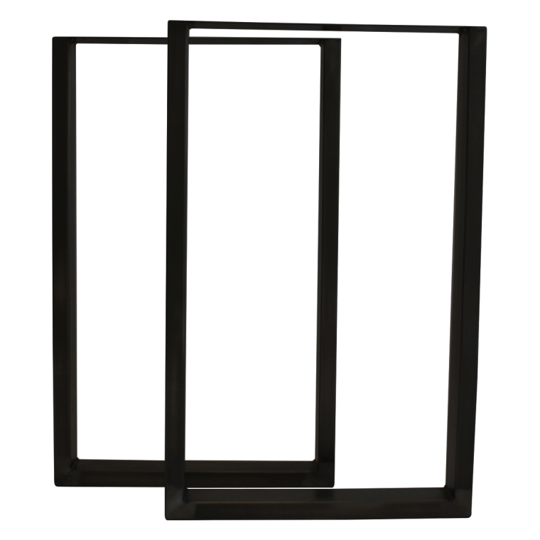 U-Shaped  Welded Steel Table Leg Set, Black - full pic 