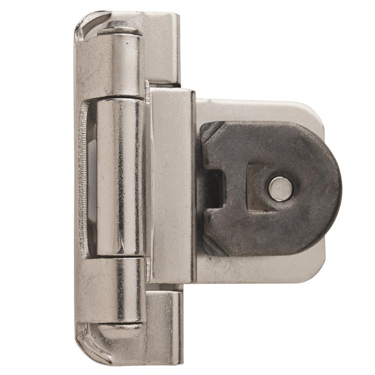 3/8'' Inset Double Demountable Cabinet Hinges, Satin Nickel - full pic 