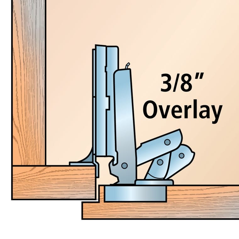 Lipped Door Salice Soft-Close Hinge Kit (Pair) for Face Frame - full pic 