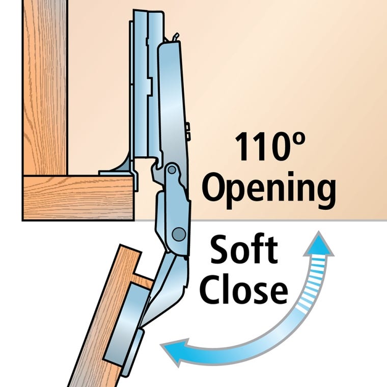 Lipped Door Salice Soft-Close Hinge Kit (Pair) for Face Frame - full pic 