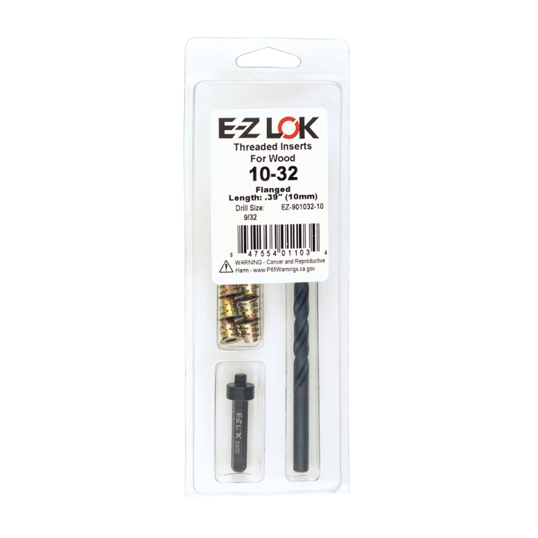 E-Z Hex Threaded Insert Kit for Soft Wood, Flange Top - full pic 