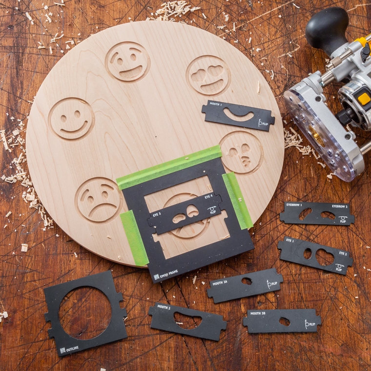 Rockler Interlock Signmaker's Templates, Emoji Kit - full pic 