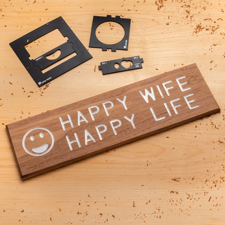 Rockler Interlock Signmaker's Templates, Emoji Kit - full pic 