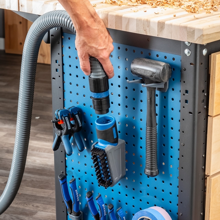 Dust Right Click-Connect Bench Brush and Dock - full pic 