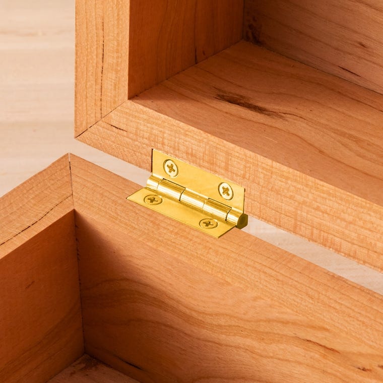 Brusso Solid Brass Small Box Stop Hinges - full pic 