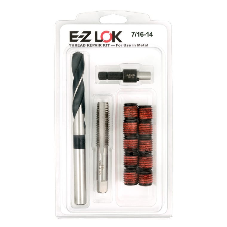 E-Z LOK Thread Repair Kit for Metal - Standard Wall - 7/16-14 x 5/8-11 - full pic 