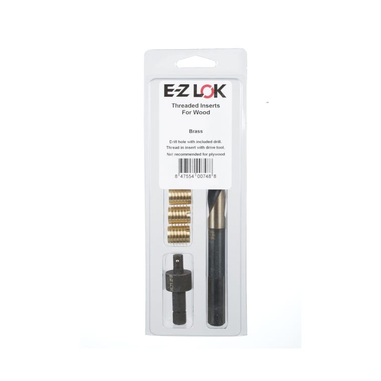 E-Z Knife Threaded Insert Installation Kit for Hard Wood - Brass - 5/16-18 - full pic 
