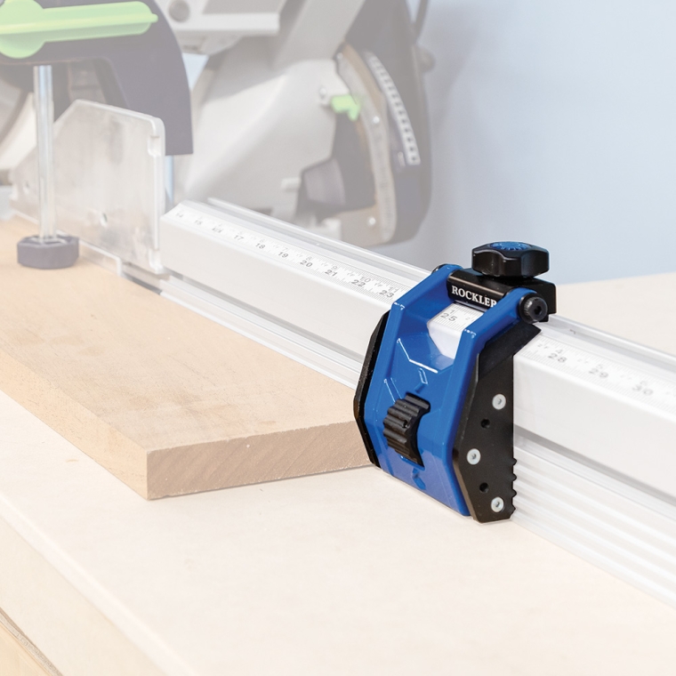 Auxiliary Micro-Adjust Flip Stop for Rockler Miter Saw Fence System - full pic 