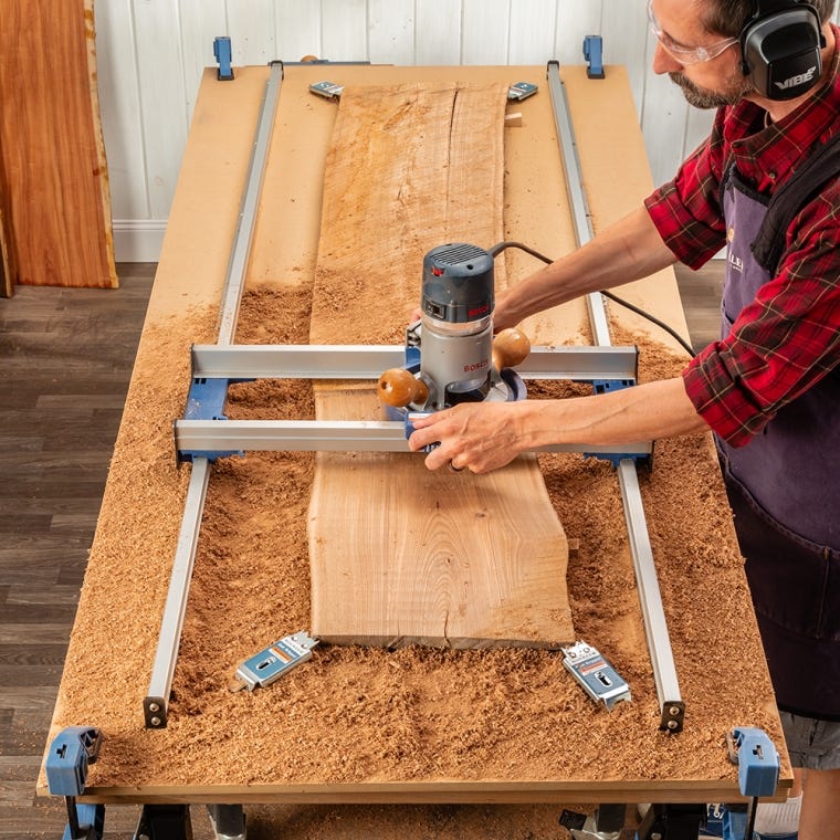 Rockler Side Rail Extension Kit for Benchtop Board Flattening Jig - full pic 