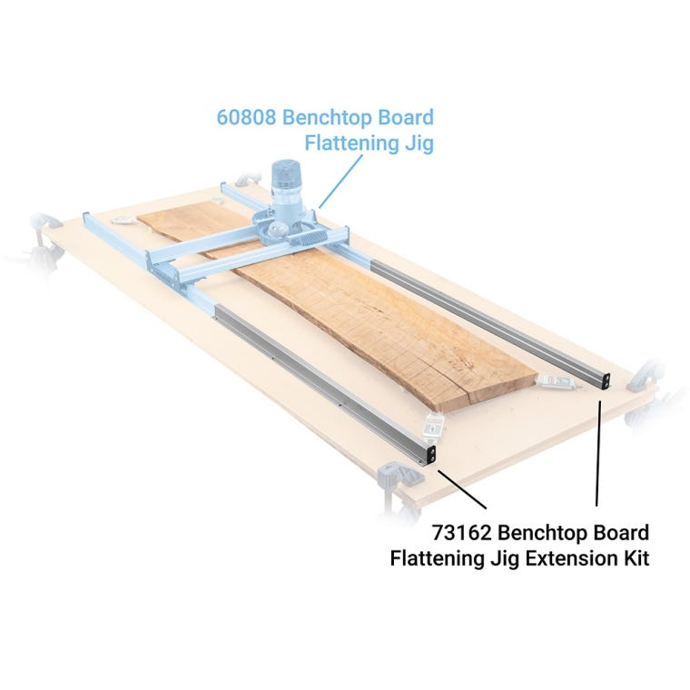 Rockler Side Rail Extension Kit for Benchtop Board Flattening Jig - full pic 