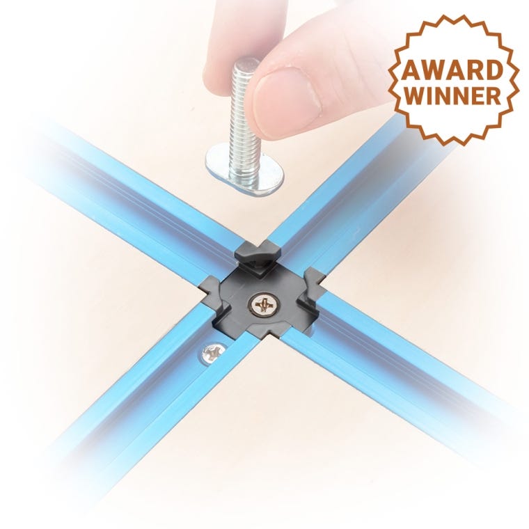 Rockler T-Track Drop-In 4-Way Intersections, 4-Pack - full pic 