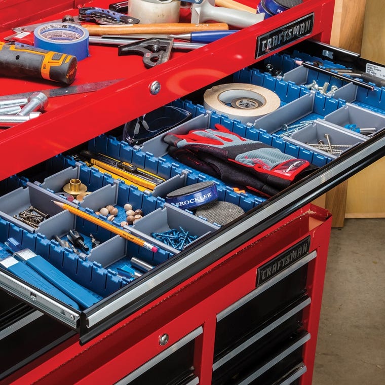 Bin and Divider Kit for Rockler Lock-Align Drawer Organizer System, 10 Pieces - full pic 