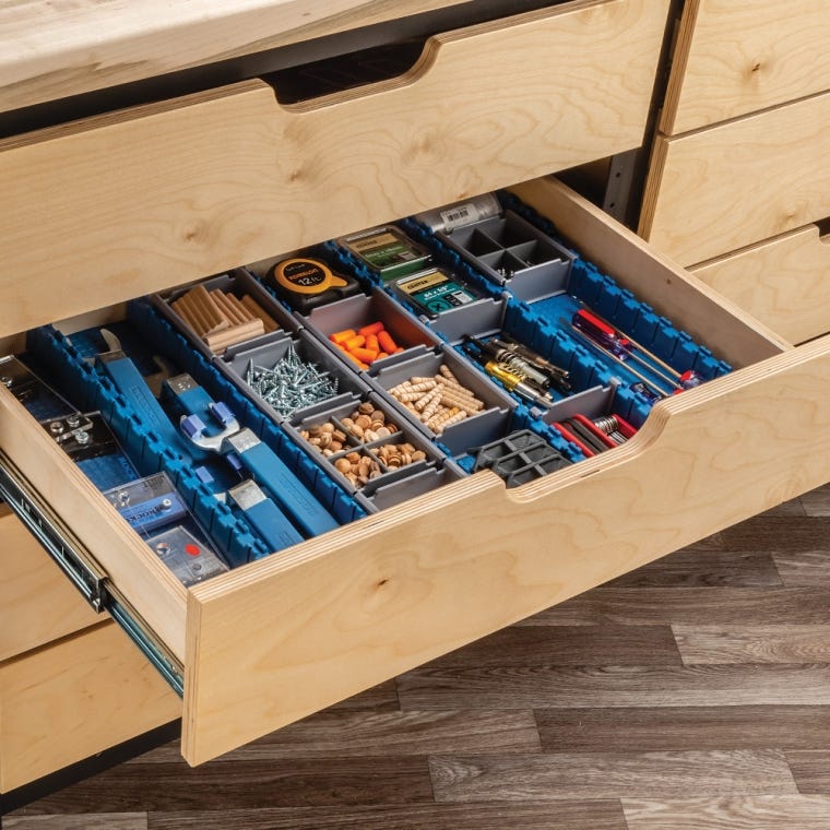 Rockler Lock-Align Drawer Organizer System, 13-Piece Starter Kit - full pic 