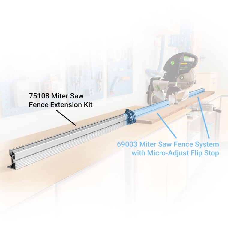 Extension Rail Kit for Rockler Miter Saw Fence System, 36''L - full pic 