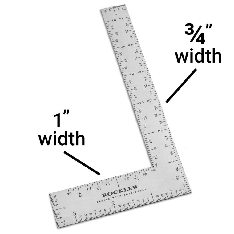 Rockler 6'' x 3'' Flat L-Rule - full pic 