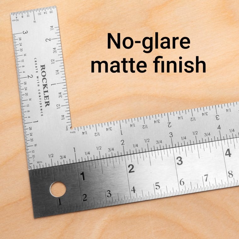 Rockler 6'' x 3'' Flat L-Rule - full pic 